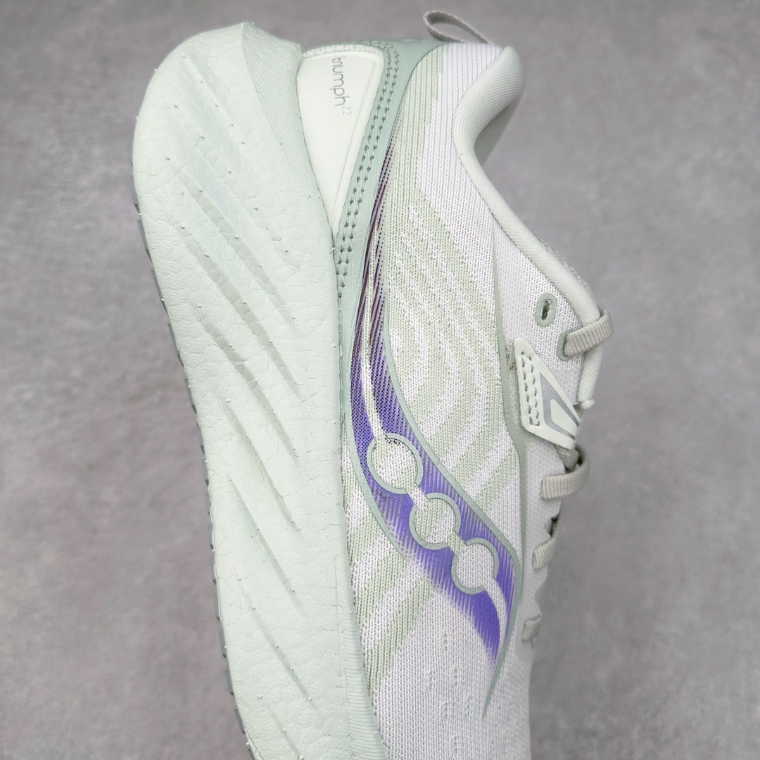 图片[6]-＃SG纯原 Saucony Triumph 22 索康尼胜利22代旗舰级缓震型跑鞋 性能相比前几代再升级：鞋面采用全新升级的工学网设计 贴合脚部更透气 中底部分使用最新的PWRRUN+材质 搭配PWRRUN+鞋垫使中底的大幅加厚 10mm坡差进一步提供缓震、回弹性能 内底则采用了FORMFIT动态适应系统 动态契合脚型 提升包裹性和舒适性 提供更卓越的动态回馈体验 XT-900橡胶大底 可提供良好的抓地力和较强抗磨性能 尺码：35.5 36 36.5 37.5 38 38.5 39 40 40.5 41 42 42.5 43 44 44.5 45-选品中心