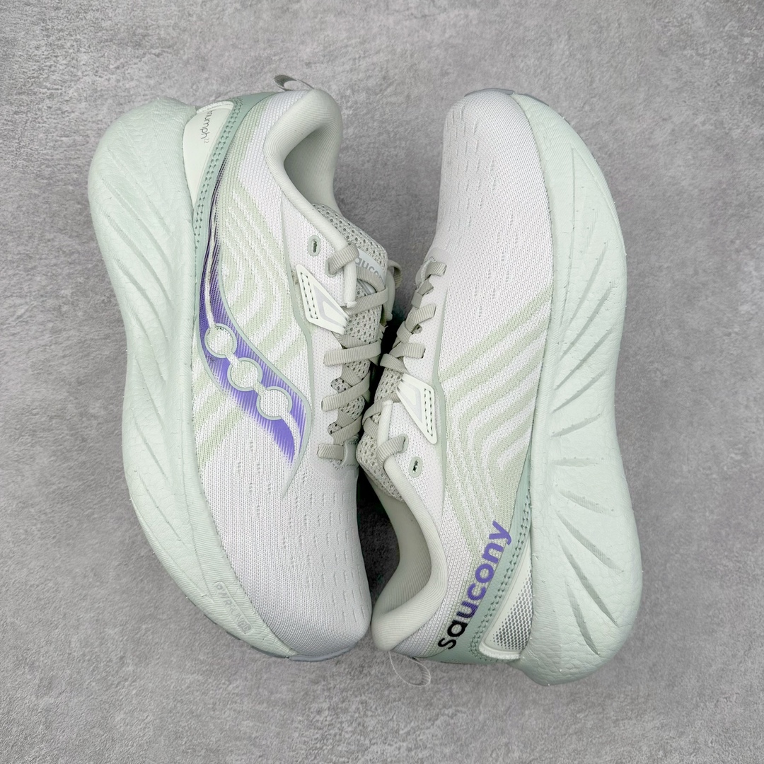 图片[3]-＃SG纯原 Saucony Triumph 22 索康尼胜利22代旗舰级缓震型跑鞋 性能相比前几代再升级：鞋面采用全新升级的工学网设计 贴合脚部更透气 中底部分使用最新的PWRRUN+材质 搭配PWRRUN+鞋垫使中底的大幅加厚 10mm坡差进一步提供缓震、回弹性能 内底则采用了FORMFIT动态适应系统 动态契合脚型 提升包裹性和舒适性 提供更卓越的动态回馈体验 XT-900橡胶大底 可提供良好的抓地力和较强抗磨性能 尺码：35.5 36 36.5 37.5 38 38.5 39 40 40.5 41 42 42.5 43 44 44.5 45-选品中心