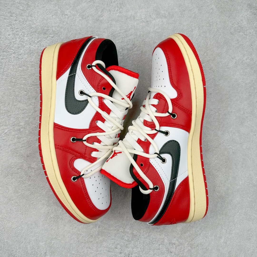 图片[3]-＃纯原特价福利 Air Jordan AJ1 Low 解构绑带低帮系列 原厂内置气垫魔块 A模大底 头层小牛皮 鞋舌AJ原厂专用牛津布+AJ专用反口珍珠布+原厂无杂质高弹内里海棉+特殊封边弹力鞋带 尺码：36 36.5 37.5 38 38.5 39 40 40.5 41 42 42.5 43 44 44.5 45 46 47.5-选品中心