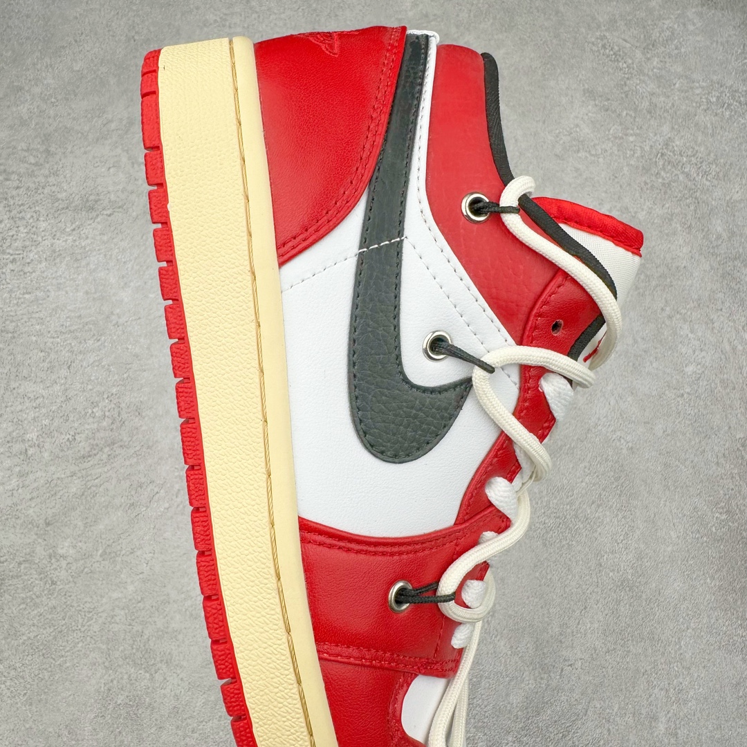 图片[6]-＃纯原特价福利 Air Jordan AJ1 Low 解构绑带低帮系列 原厂内置气垫魔块 A模大底 头层小牛皮 鞋舌AJ原厂专用牛津布+AJ专用反口珍珠布+原厂无杂质高弹内里海棉+特殊封边弹力鞋带 尺码：36 36.5 37.5 38 38.5 39 40 40.5 41 42 42.5 43 44 44.5 45 46 47.5-选品中心