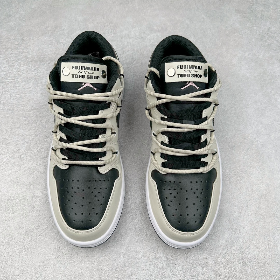 图片[2]-＃纯原特价福利 Air Jordan AJ1 Low 解构绑带低帮系列 原厂内置气垫魔块 A模大底 头层小牛皮 鞋舌AJ原厂专用牛津布+AJ专用反口珍珠布+原厂无杂质高弹内里海棉+特殊封边弹力鞋带 尺码：36 36.5 37.5 38 38.5 39 40 40.5 41 42 42.5 43 44 44.5 45 46 47.5-选品中心