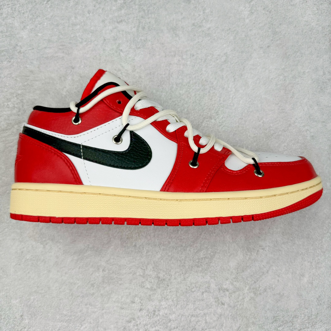 ＃纯原特价福利 Air Jordan AJ1 Low 解构绑带低帮系列 原厂内置气垫魔块 A模大底 头层小牛皮 鞋舌AJ原厂专用牛津布+AJ专用反口珍珠布+原厂无杂质高弹内里海棉+特殊封边弹力鞋带 尺码：36 36.5 37.5 38 38.5 39 40 40.5 41 42 42.5 43 44 44.5 45 46 47.5-选品中心