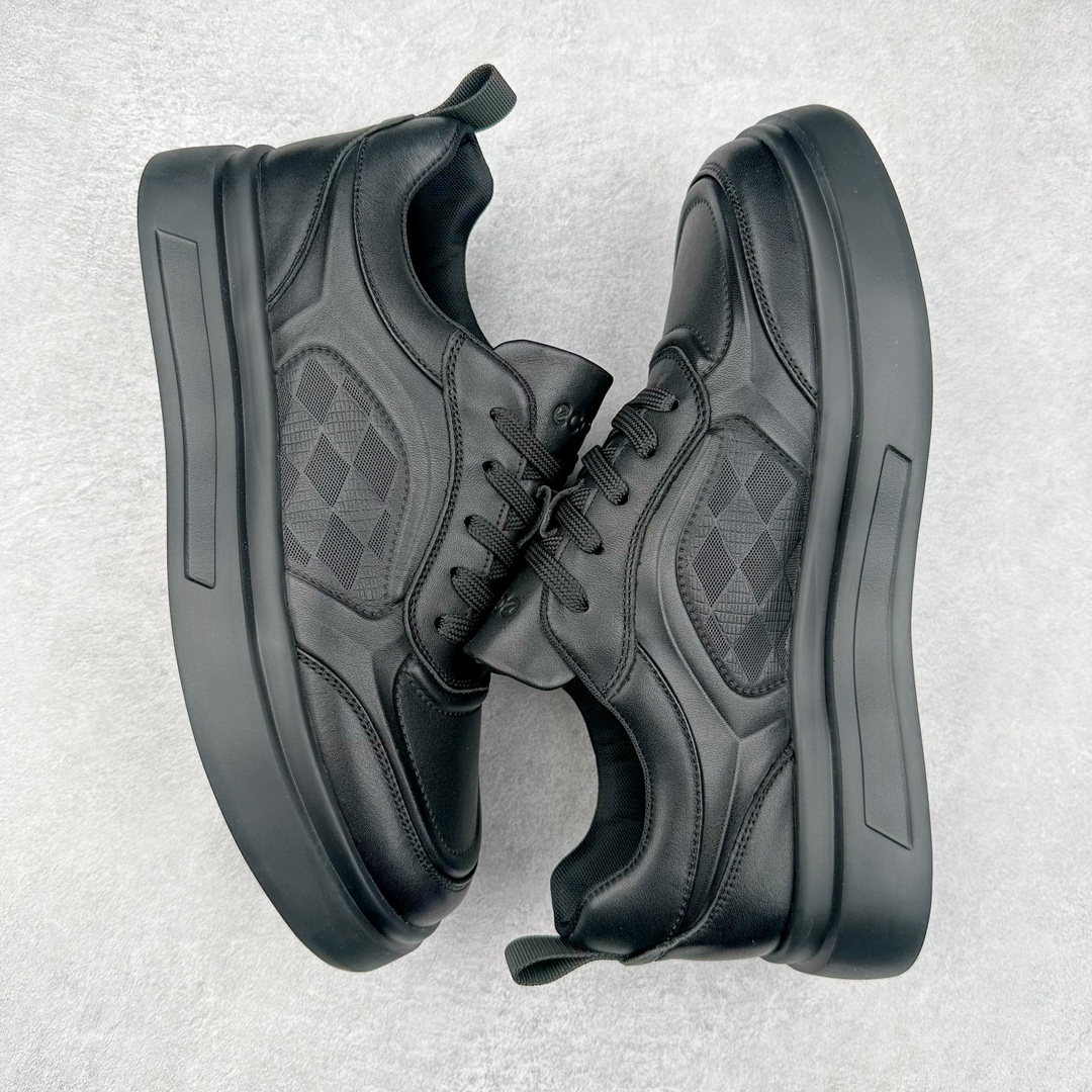 图片[3]-ECCO爱步厚底板鞋男鞋 秋季新款简约时尚真皮休闲鞋 街头ACE系列 顺应复古风格热潮 摩登潮流的厚底板鞋 优质牛皮和柔软织物衬里 提供舒适透气的穿着体验 简约系带设计，可自由调节松紧 随时随地自在出行 马赛克拼色设计为整体造型增添活力 橡胶大底 轻盈缓震 舒适回弹 抓地耐磨 辅以经典的板鞋鞋型 摆脱厚重的笨重感 时刻保持时尚热潮 尺码：38 39 40 41 42 43（皮鞋码）-选品中心