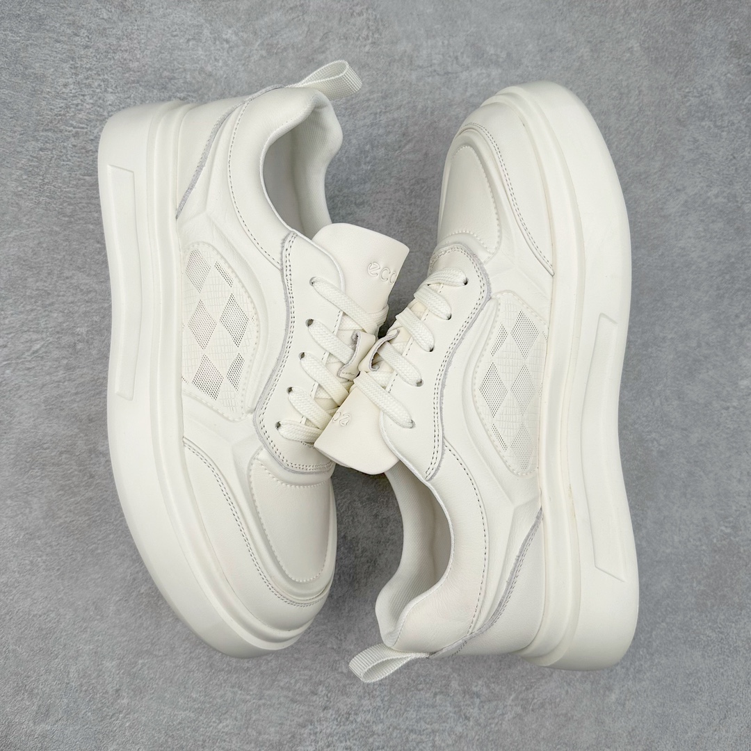 图片[3]-ECCO爱步厚底板鞋男鞋 秋季新款简约时尚真皮休闲鞋 街头ACE系列 顺应复古风格热潮 摩登潮流的厚底板鞋 优质牛皮和柔软织物衬里 提供舒适透气的穿着体验 简约系带设计，可自由调节松紧 随时随地自在出行 马赛克拼色设计为整体造型增添活力 橡胶大底 轻盈缓震 舒适回弹 抓地耐磨 辅以经典的板鞋鞋型 摆脱厚重的笨重感 时刻保持时尚热潮 尺码：38 39 40 41 42 43（皮鞋码）-选品中心