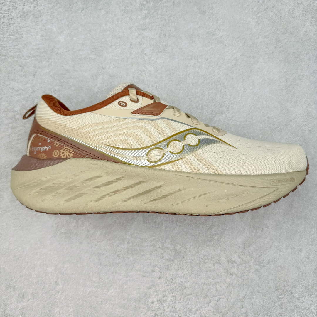＃SG纯原 Saucony Triumph 22 索康尼胜利22代旗舰级缓震型跑鞋 性能相比前几代再升级：鞋面采用全新升级的工学网设计 贴合脚部更透气 中底部分使用最新的PWRRUN+材质 搭配PWRRUN+鞋垫使中底的大幅加厚 10mm坡差进一步提供缓震、回弹性能 内底则采用了FORMFIT动态适应系统 动态契合脚型 提升包裹性和舒适性 提供更卓越的动态回馈体验 XT-900橡胶大底 可提供良好的抓地力和较强抗磨性能 尺码：35.5 36 36.5 37.5 38 38.5 39 40 40.5 41 42 42.5 43 44 44.5 45-选品中心