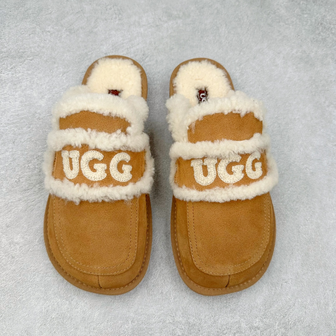 图片[2]-UGG W Classic Coquette Clog Slipper II 科凯特2.0系列时尚居家穆勒风包头舒适保暖露跟半拖鞋 货号：OB938 产品描述：休闲系列作为本季主力系列，轻盈耐磨的橡胶大底，让穿着的舒适性提升 品名：Classic Coquette Clog Slipper II 科凯特2.0系列鞋面：翻毛皮革/织物 尺码：35-40-选品中心