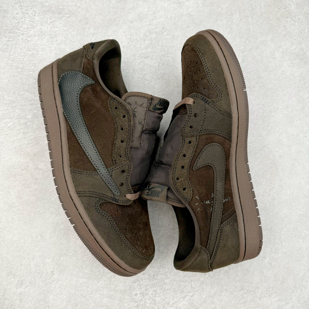 图片[3]-＃FK纯原 Travis Scott x Air Jordan AJ1 Low OG SP TS联名倒钩9.0低帮 黑棕 DM7688-202 外贸高端零售特供批次 产品品控稳定性领先行业 各方面均可对飙L版 良心定价不杀猪 原厂全套原楦原纸板冲刀磨具开发 原厂皮料加持 原厂港宝加持定型后跟R度完美 同源原厂电绣 鬼脸飞翼针数密度立体效果一致 百分百一致原鞋 原厂拉帮工艺 针距密度一致 后跟弧度收口自然不对折 极致一眼正品既视感 进口玻璃冲刀皮料裁剪零毛边 全鞋电脑针车工艺 品控清洁度最高QC检验标准 免检产品 原厂订购鞋盒、鞋标、防尘纸、鞋撑、鞋带 追求极致的原厂味道 尺码：36 36.5 37.5 38 38.5 39 40 40.5 41 42 42.5 43 44 44.5 45 46 47.5 48.5-选品中心