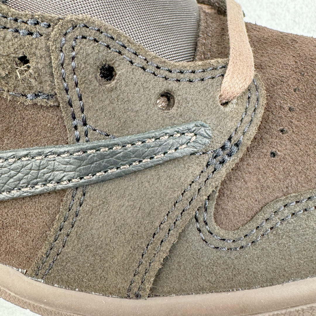 图片[21]-＃FK纯原 Travis Scott x Air Jordan AJ1 Low OG SP TS联名倒钩9.0低帮 黑棕 DM7688-202 外贸高端零售特供批次 产品品控稳定性领先行业 各方面均可对飙L版 良心定价不杀猪 原厂全套原楦原纸板冲刀磨具开发 原厂皮料加持 原厂港宝加持定型后跟R度完美 同源原厂电绣 鬼脸飞翼针数密度立体效果一致 百分百一致原鞋 原厂拉帮工艺 针距密度一致 后跟弧度收口自然不对折 极致一眼正品既视感 进口玻璃冲刀皮料裁剪零毛边 全鞋电脑针车工艺 品控清洁度最高QC检验标准 免检产品 原厂订购鞋盒、鞋标、防尘纸、鞋撑、鞋带 追求极致的原厂味道 尺码：36 36.5 37.5 38 38.5 39 40 40.5 41 42 42.5 43 44 44.5 45 46 47.5 48.5-选品中心