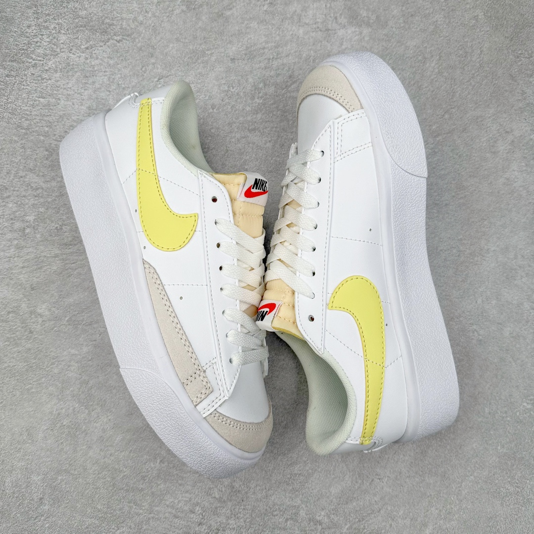 图片[3]-NK Blazer Low \’1977 VNTG SS经典开拓者低帮百搭休闲厚底运动板鞋 采用环保材料的大底 独特的鞋面连者鞋底印刷 演绎出了这个配色的独特风格 眼前的新设计选用皮质 配出当下流行的阴阳元素 呈现属于现代潮流的美感 尺码：36 36.5 37.5 38 38.5 39 40 40.5 41 42 42.5 43 44 44.5 45-选品中心