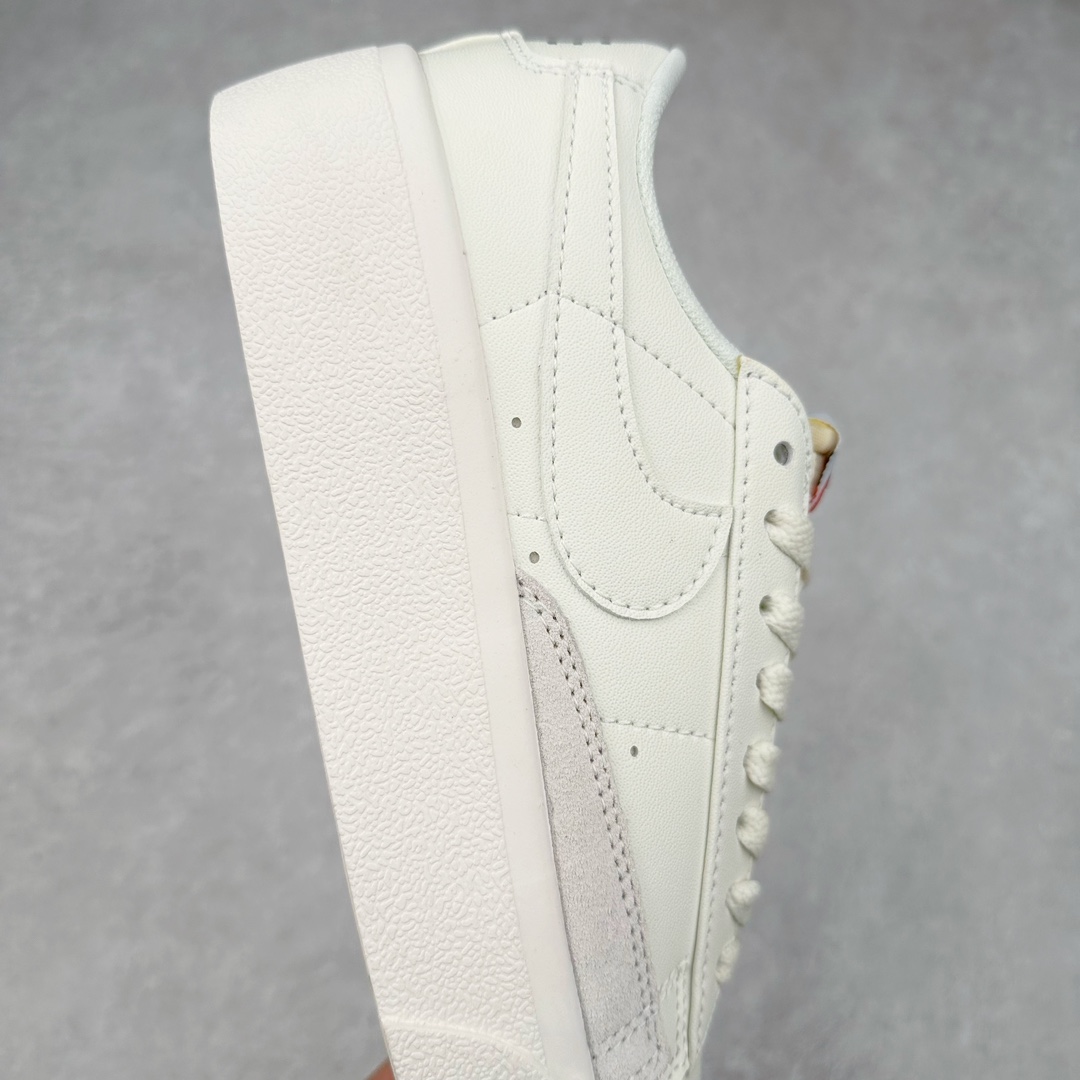 图片[6]-NK Blazer Low \’1977 VNTG SS经典开拓者低帮百搭休闲厚底运动板鞋 采用环保材料的大底 独特的鞋面连者鞋底印刷 演绎出了这个配色的独特风格 眼前的新设计选用皮质 配出当下流行的阴阳元素 呈现属于现代潮流的美感 尺码：36 36.5 37.5 38 38.5 39 40 40.5 41 42 42.5 43 44 44.5 45-选品中心