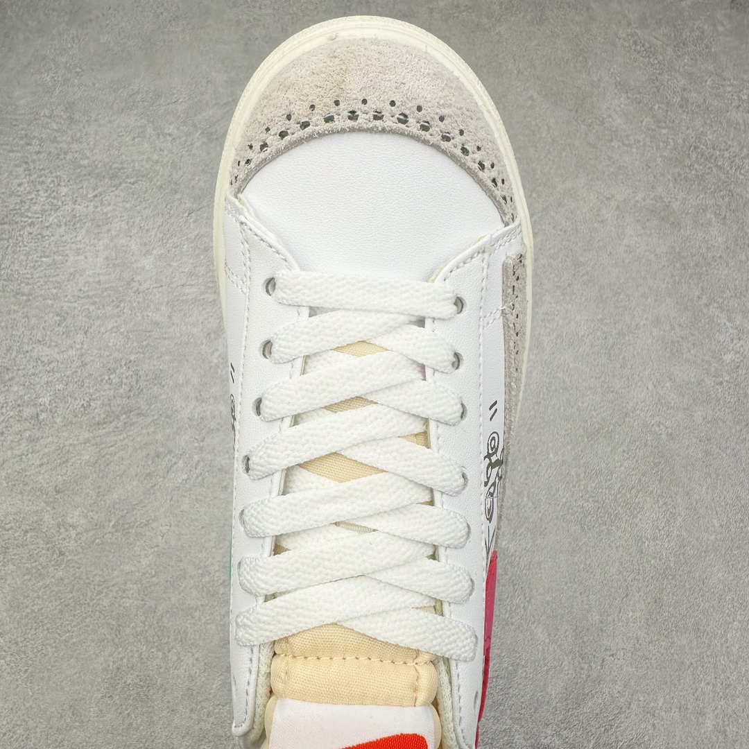 图片[4]-NK Blazer Low \’1977 VNTG SS经典开拓者低帮百搭休闲厚底运动板鞋 采用环保材料的大底 独特的鞋面连者鞋底印刷 演绎出了这个配色的独特风格 眼前的新设计选用皮质 配出当下流行的阴阳元素 呈现属于现代潮流的美感 尺码：36 36.5 37.5 38 38.5 39 40 40.5 41 42 42.5 43 44 44.5 45-选品中心