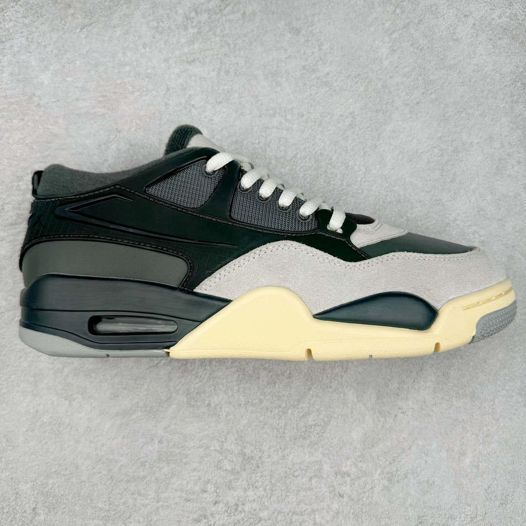 ＃KZ纯原 Air Jordan AJ4 RM 重制版低帮复古篮球鞋 黑灰 FQ7938-002 亲自操刀耗时半年巨作 全套原纸板楦头开发 确保原汁原味 完美呈现版型 一比一鞋头弧度高度鞋身弧度 原厂TPU 正确内里网布 菱角分明不变形无多余毛边 柔软性质感一致于原鞋 原厂织唛标 原厂飞人电绣工艺 尾指中部跳三针 独家绑鞋带手法 印刷中底布 四线拉帮 米色美纹纸贴合固定 进口港宝加持 后跟自然饱满 全鞋荧光划线卡点 追求极致完美 每一双都是工艺品 多重QC质检 超越公司货的品控标准 实实在在的免检产品 采用了低帮的设计 并保留了众多AJ4的经典元素 鞋身以皮革、麂皮材质拼接打造 AJ4经典的TPU材质延伸至后跟 增强鞋款稳定性 而鞋身侧面的网格设计则被取消 尾部的NIKE AIR标志也得到保留 并同时带有飞人logo 中底部分同样搭载了可视AIR气垫 鞋底采用米白色中底和外底呈现 为整个设计收尾 尺码：36 36.5 37.5 38 38.5 39 40 40.5 41 42 42.5 43 44 44.5 45 46 47.5-选品中心