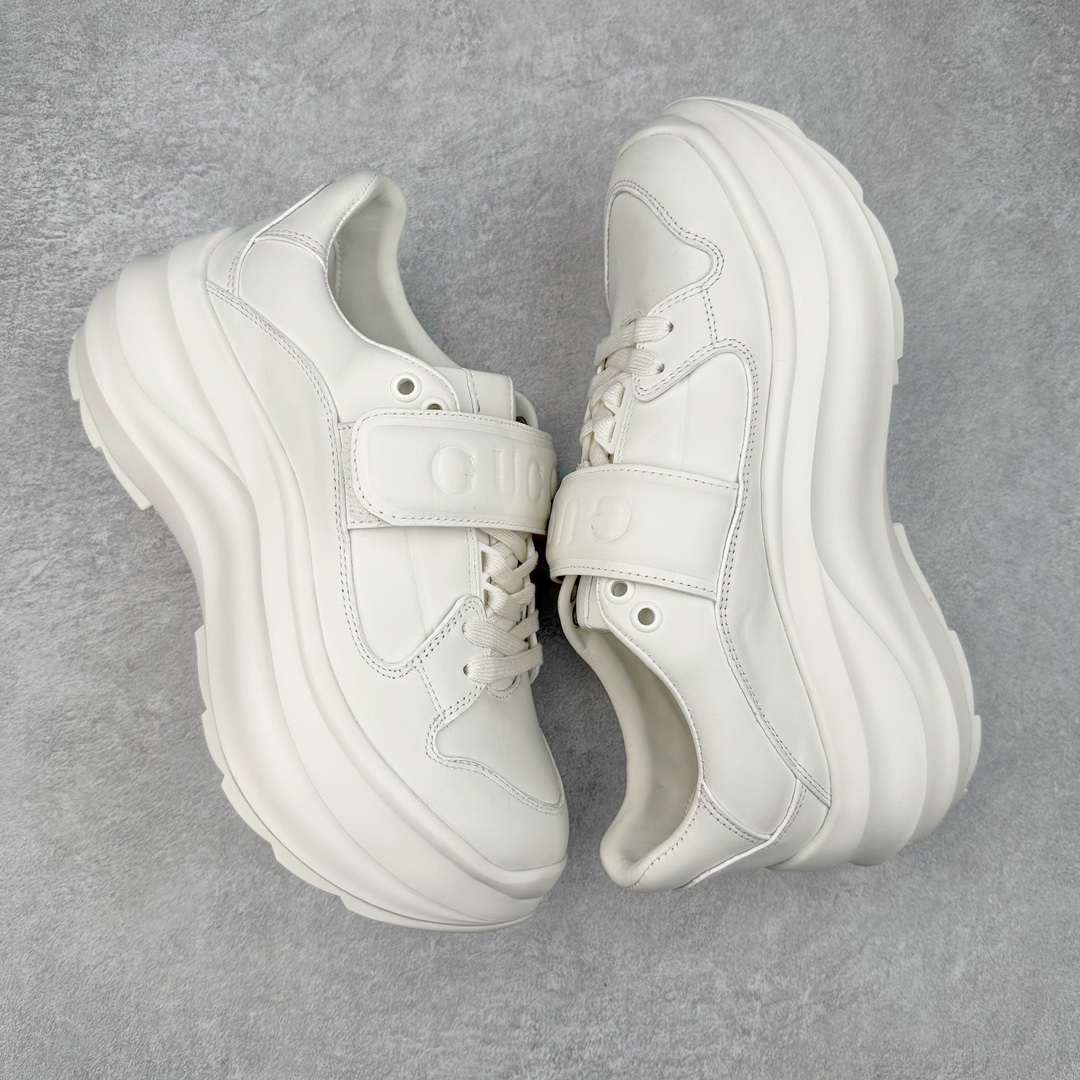 图片[3]-GUCCI古驰 Wave 牛皮革圆头魔术贴低帮生活休闲鞋女款 白色 尺码：35/40-选品中心