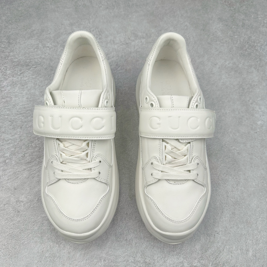 图片[2]-GUCCI古驰 Wave 牛皮革圆头魔术贴低帮生活休闲鞋女款 白色 尺码：35/40-选品中心