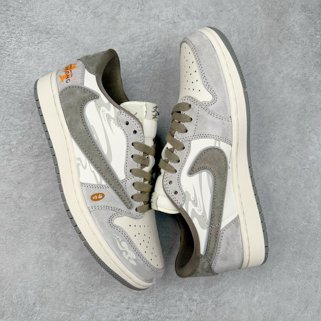 图片[3]-TS x Air Jordan AJ1 Low 倒钩低帮联名定制配色 DM6688-610 原厂内置气垫魔块 A模大底 头层小牛皮 鞋舌AJ原厂专用牛津布+AJ专用反口珍珠布+原厂无杂质高弹内里海棉+特殊封边弹力鞋带 尺码：36 36.5 37.5 38 38.5 39 40 40.5 41 42 42.5 43 44 44.5 45 46 47.5-选品中心