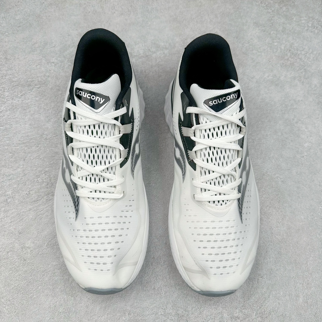 图片[2]-慢跑鞋中的劳斯莱斯 Saucony Endorphin Speed 索康尼啡速4代舒适织物低帮训练跑步鞋 尼龙板厚底竞速训练鞋 #原数据开发纸版楦型 #采用工学透气针织布鞋面材质 #内嵌3D环绕包裹缓震鞋垫 #外置镂空XT-900防滑橡胶大底❗️ #啡速属于减配版，推进力较为温和，尼龙板刚性也不强，驾驭门槛较低，适合进阶跑者日常训练及短距离比赛，适合精英跑者竞速训练。 #中底采用加厚的 PWRRUN PB缓震泡棉，有效减少触地带来的冲击力，能量回馈高达90%，缓震和回弹表现出色。S型飞翼尼龙板结合快速滚动科技，提供推进力的同时，还加强了稳定支撑保护，前后掌过渡也更加流畅。 尺码：40 40.5 41 42 42.5 43 44 44.5 45 女鞋后续待出-选品中心