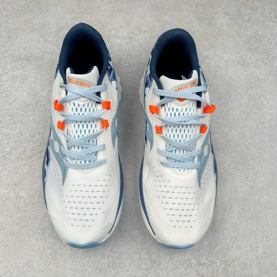 图片[2]-慢跑鞋中的劳斯莱斯 Saucony Endorphin Speed 索康尼啡速4代舒适织物低帮训练跑步鞋 尼龙板厚底竞速训练鞋 #原数据开发纸版楦型 #采用工学透气针织布鞋面材质 #内嵌3D环绕包裹缓震鞋垫 #外置镂空XT-900防滑橡胶大底❗️ #啡速属于减配版，推进力较为温和，尼龙板刚性也不强，驾驭门槛较低，适合进阶跑者日常训练及短距离比赛，适合精英跑者竞速训练。 #中底采用加厚的 PWRRUN PB缓震泡棉，有效减少触地带来的冲击力，能量回馈高达90%，缓震和回弹表现出色。S型飞翼尼龙板结合快速滚动科技，提供推进力的同时，还加强了稳定支撑保护，前后掌过渡也更加流畅。 尺码：40 40.5 41 42 42.5 43 44 44.5 45 女鞋后续待出-选品中心