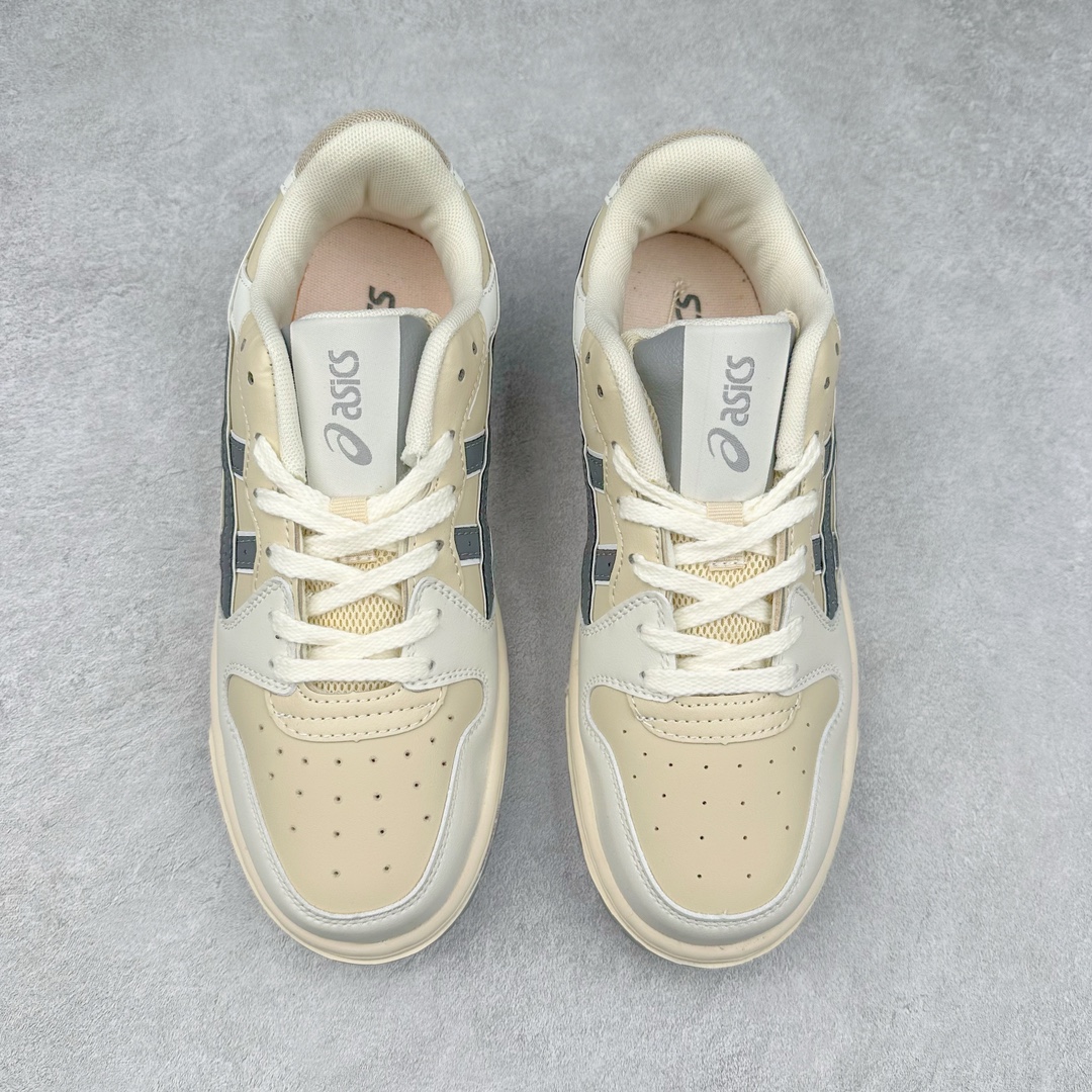 图片[2]-ASICS COURT TRAIL MZ 亚瑟士包头增高板鞋 复古风刮起来 百搭舒适绝绝子 谁的鞋柜里没有一双百搭的ASICS亚瑟士复古鞋呢 配色很大气 米色黑色复古内味拉满了 厚底又加了一丝时尚感 搭配90年代经典虎爪纹 logo设计 很有特色 我敢说这双可以是超级万能百搭的了 上脚也很轻便透气 超级舒服 尺码：36-45-选品中心