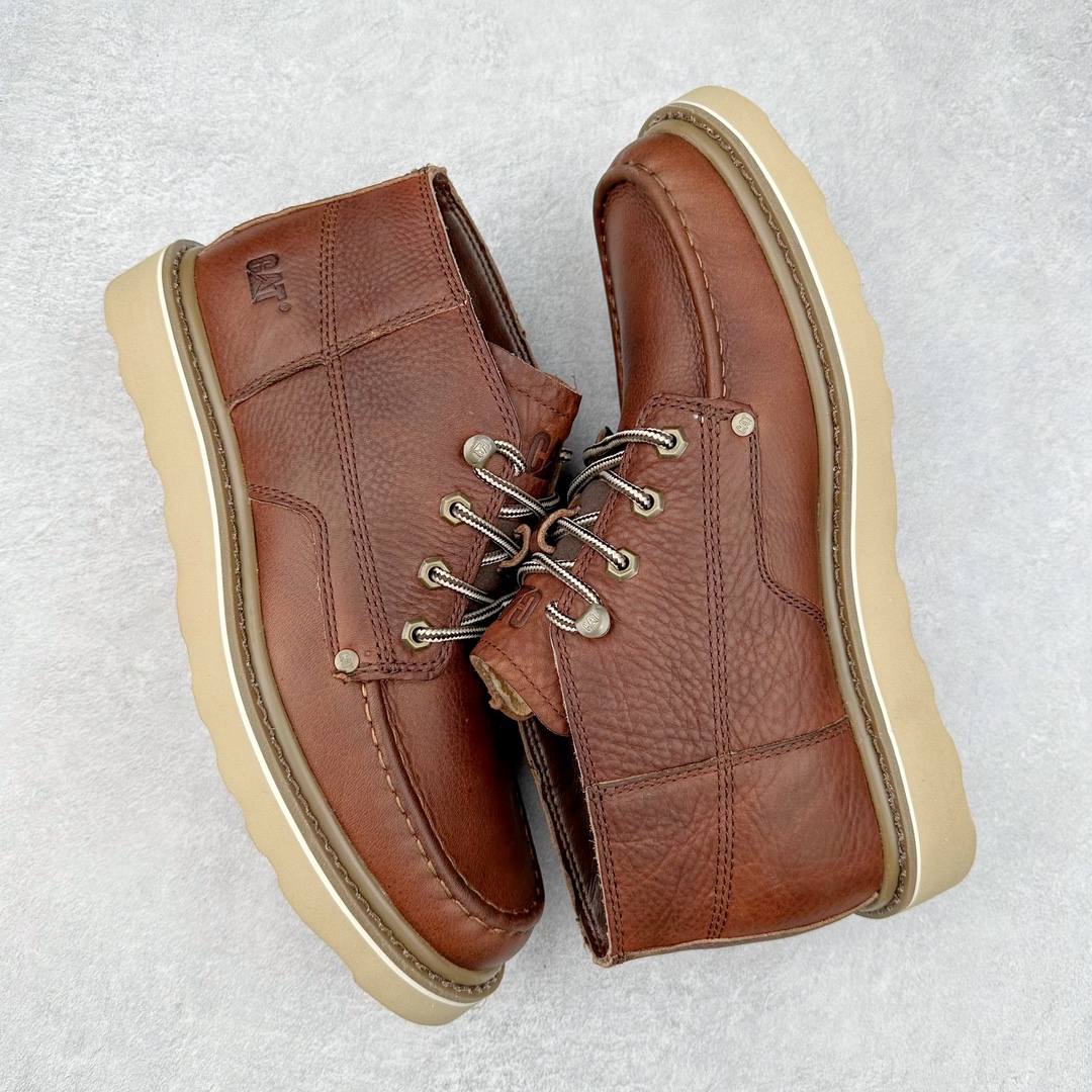 图片[3]-CAT卡特 硬汉推土机品牌经典百搭户外中帮休闲男鞋 广东大厂品质 24ss秋冬新款 常年主打 时尚潮流搭配 面料釆用意大利进口磨砂牛皮 全鞋真牛皮材料 大底到五金都是代工厂原材料制作 好货不杀猪 首单质量严格把控 全套官网统一包装 今年冬季防寒户外专用 日常随意搭配 型男必备 尺码：39 40 41 42 43 44 (偏大一码)-选品中心