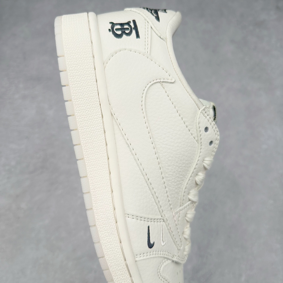 图片[6]-TS x Air Jordan AJ1 Low 倒钩低帮联名定制配色 BB6588-313 原厂内置气垫魔块 A模大底 头层小牛皮 鞋舌AJ原厂专用牛津布+AJ专用反口珍珠布+原厂无杂质高弹内里海棉+特殊封边弹力鞋带 尺码：36 36.5 37.5 38 38.5 39 40 40.5 41 42 42.5 43 44 44.5 45 46 47.5-选品中心