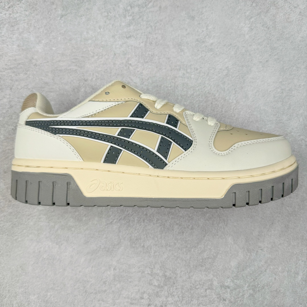 ASICS COURT TRAIL MZ 亚瑟士包头增高板鞋 复古风刮起来 百搭舒适绝绝子 谁的鞋柜里没有一双百搭的ASICS亚瑟士复古鞋呢 配色很大气 米色黑色复古内味拉满了 厚底又加了一丝时尚感 搭配90年代经典虎爪纹 logo设计 很有特色 我敢说这双可以是超级万能百搭的了 上脚也很轻便透气 超级舒服 尺码：36-45-选品中心