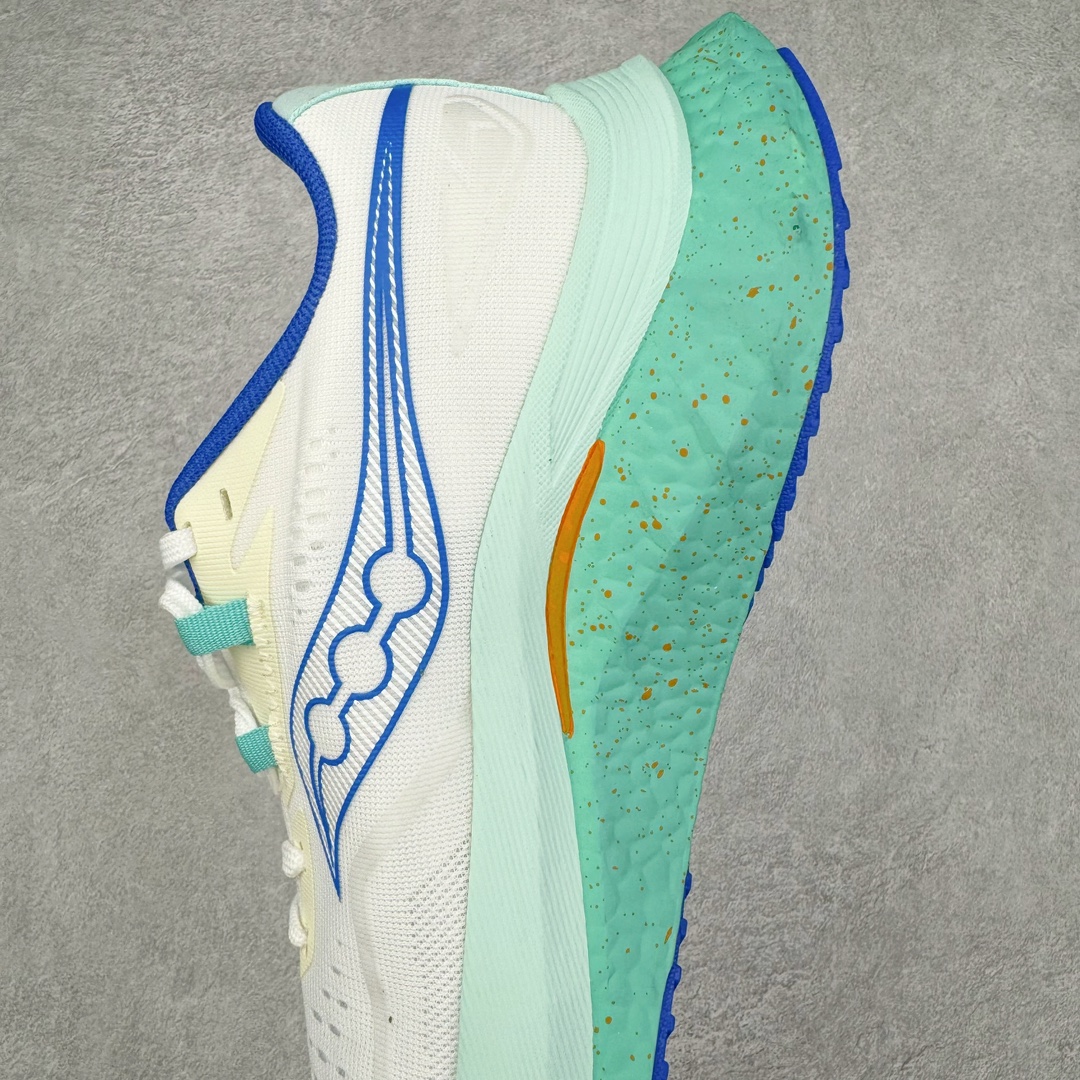 图片[7]-慢跑鞋中的劳斯莱斯 Saucony Endorphin Speed 索康尼啡速4代舒适织物低帮训练跑步鞋 尼龙板厚底竞速训练鞋 #原数据开发纸版楦型 #采用工学透气针织布鞋面材质 #内嵌3D环绕包裹缓震鞋垫 #外置镂空XT-900防滑橡胶大底❗️ #啡速属于减配版，推进力较为温和，尼龙板刚性也不强，驾驭门槛较低，适合进阶跑者日常训练及短距离比赛，适合精英跑者竞速训练。 #中底采用加厚的 PWRRUN PB缓震泡棉，有效减少触地带来的冲击力，能量回馈高达90%，缓震和回弹表现出色。S型飞翼尼龙板结合快速滚动科技，提供推进力的同时，还加强了稳定支撑保护，前后掌过渡也更加流畅。 尺码：40 40.5 41 42 42.5 43 44 44.5 45 女鞋后续待出-选品中心