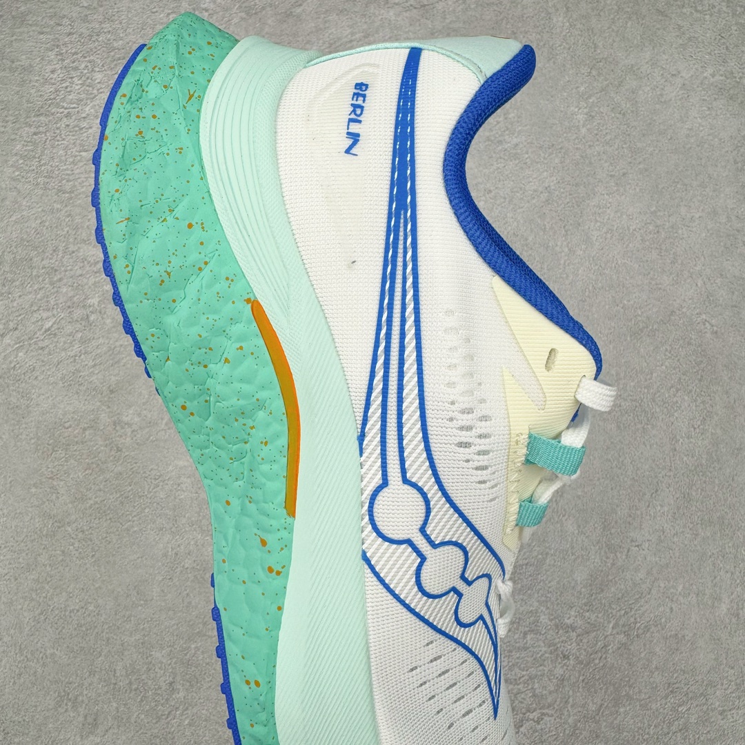 图片[6]-慢跑鞋中的劳斯莱斯 Saucony Endorphin Speed 索康尼啡速4代舒适织物低帮训练跑步鞋 尼龙板厚底竞速训练鞋 #原数据开发纸版楦型 #采用工学透气针织布鞋面材质 #内嵌3D环绕包裹缓震鞋垫 #外置镂空XT-900防滑橡胶大底❗️ #啡速属于减配版，推进力较为温和，尼龙板刚性也不强，驾驭门槛较低，适合进阶跑者日常训练及短距离比赛，适合精英跑者竞速训练。 #中底采用加厚的 PWRRUN PB缓震泡棉，有效减少触地带来的冲击力，能量回馈高达90%，缓震和回弹表现出色。S型飞翼尼龙板结合快速滚动科技，提供推进力的同时，还加强了稳定支撑保护，前后掌过渡也更加流畅。 尺码：40 40.5 41 42 42.5 43 44 44.5 45 女鞋后续待出-选品中心