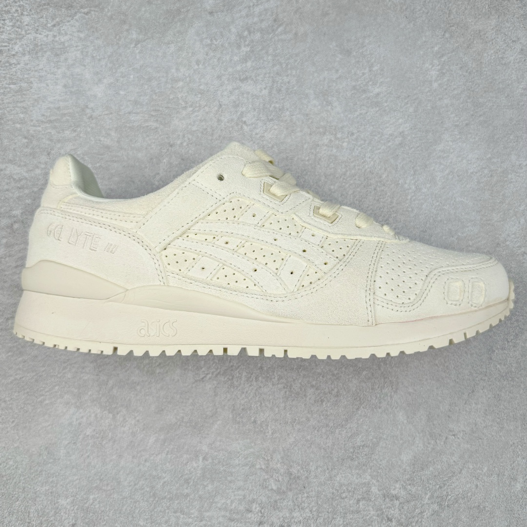 图片[9]-＃纯原福利 Asics Gel-Lyte III 亚瑟士3代系列低帮经典复古休闲运动跑步鞋 伴随着复古跑鞋的再度盛行，让不少运动品牌都将自家经典鞋款重新带回，ASICS 亚瑟士这两年受到众多球鞋爱好者追捧。近期，ASICS 亚瑟士以自己经典的 GEL-LYTE III OG 为蓝本推出了两双全新配色。第一双选择了灰色、藏蓝色和蒂芙尼蓝色拼接呈现，随之妆点一抹粉色，使整双鞋低调又不失细节。材质选择了大面积麂皮与网眼面料打造，保证了质感与透气性兼备。最后以略微泛黄的中底收尾，完善整体设计。另一双以深浅不同的卡其色打造鞋身，缀以淡紫色丰富鞋身细节，想必第一双会更加适合女生上脚。用料与上一双完全相同，提供了优秀的质感。尺码：36 37 37.5 38 39 39.5 40 40.5 41.5 42 42.5 43.5 44 45-选品中心
