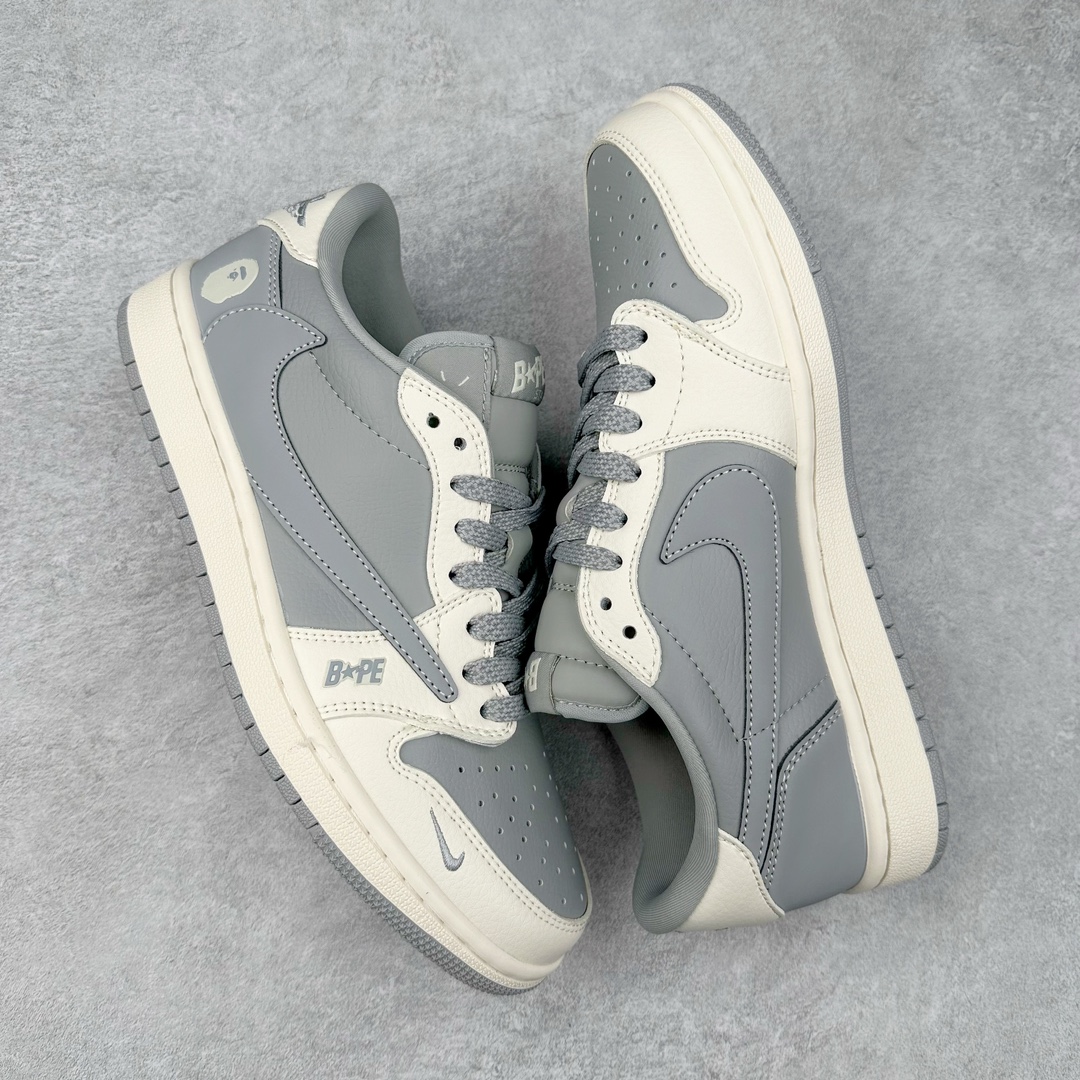 图片[3]-TS x Air Jordan AJ1 Low 倒钩低帮联名定制配色 JH6088-612 原厂内置气垫魔块 A模大底 头层小牛皮 鞋舌AJ原厂专用牛津布+AJ专用反口珍珠布+原厂无杂质高弹内里海棉+特殊封边弹力鞋带 尺码：36 36.5 37.5 38 38.5 39 40 40.5 41 42 42.5 43 44 44.5 45 46 47.5-选品中心