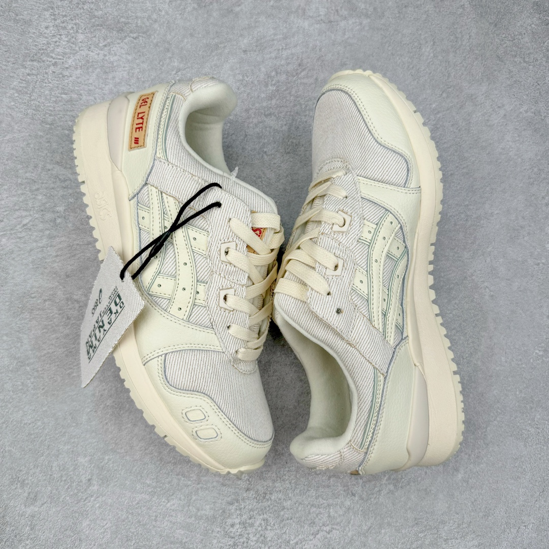 图片[3]-＃纯原福利 Asics Gel-Lyte III 亚瑟士3代系列低帮经典复古休闲运动跑步鞋 伴随着复古跑鞋的再度盛行，让不少运动品牌都将自家经典鞋款重新带回，ASICS 亚瑟士这两年受到众多球鞋爱好者追捧。近期，ASICS 亚瑟士以自己经典的 GEL-LYTE III OG 为蓝本推出了两双全新配色。第一双选择了灰色、藏蓝色和蒂芙尼蓝色拼接呈现，随之妆点一抹粉色，使整双鞋低调又不失细节。材质选择了大面积麂皮与网眼面料打造，保证了质感与透气性兼备。最后以略微泛黄的中底收尾，完善整体设计。另一双以深浅不同的卡其色打造鞋身，缀以淡紫色丰富鞋身细节，想必第一双会更加适合女生上脚。用料与上一双完全相同，提供了优秀的质感。尺码：36 37 37.5 38 39 39.5 40 40.5 41.5 42 42.5 43.5 44 45-选品中心