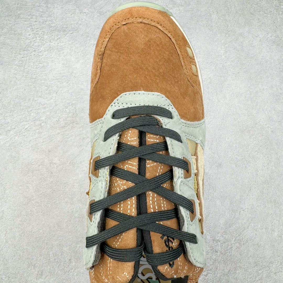 图片[4]-＃纯原福利 Asics Gel-Lyte III 亚瑟士3代系列低帮经典复古休闲运动跑步鞋 伴随着复古跑鞋的再度盛行，让不少运动品牌都将自家经典鞋款重新带回，ASICS 亚瑟士这两年受到众多球鞋爱好者追捧。近期，ASICS 亚瑟士以自己经典的 GEL-LYTE III OG 为蓝本推出了两双全新配色。第一双选择了灰色、藏蓝色和蒂芙尼蓝色拼接呈现，随之妆点一抹粉色，使整双鞋低调又不失细节。材质选择了大面积麂皮与网眼面料打造，保证了质感与透气性兼备。最后以略微泛黄的中底收尾，完善整体设计。另一双以深浅不同的卡其色打造鞋身，缀以淡紫色丰富鞋身细节，想必第一双会更加适合女生上脚。用料与上一双完全相同，提供了优秀的质感。尺码：36 37 37.5 38 39 39.5 40 40.5 41.5 42 42.5 43.5 44 45-选品中心