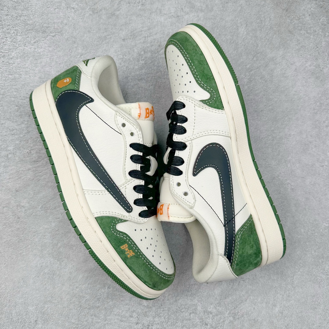 图片[3]-TS x Air Jordan AJ1 Low 倒钩低帮联名定制配色 XY2688-107 原厂内置气垫魔块 A模大底 头层小牛皮 鞋舌AJ原厂专用牛津布+AJ专用反口珍珠布+原厂无杂质高弹内里海棉+特殊封边弹力鞋带 尺码：36 36.5 37.5 38 38.5 39 40 40.5 41 42 42.5 43 44 44.5 45 46 47.5-选品中心