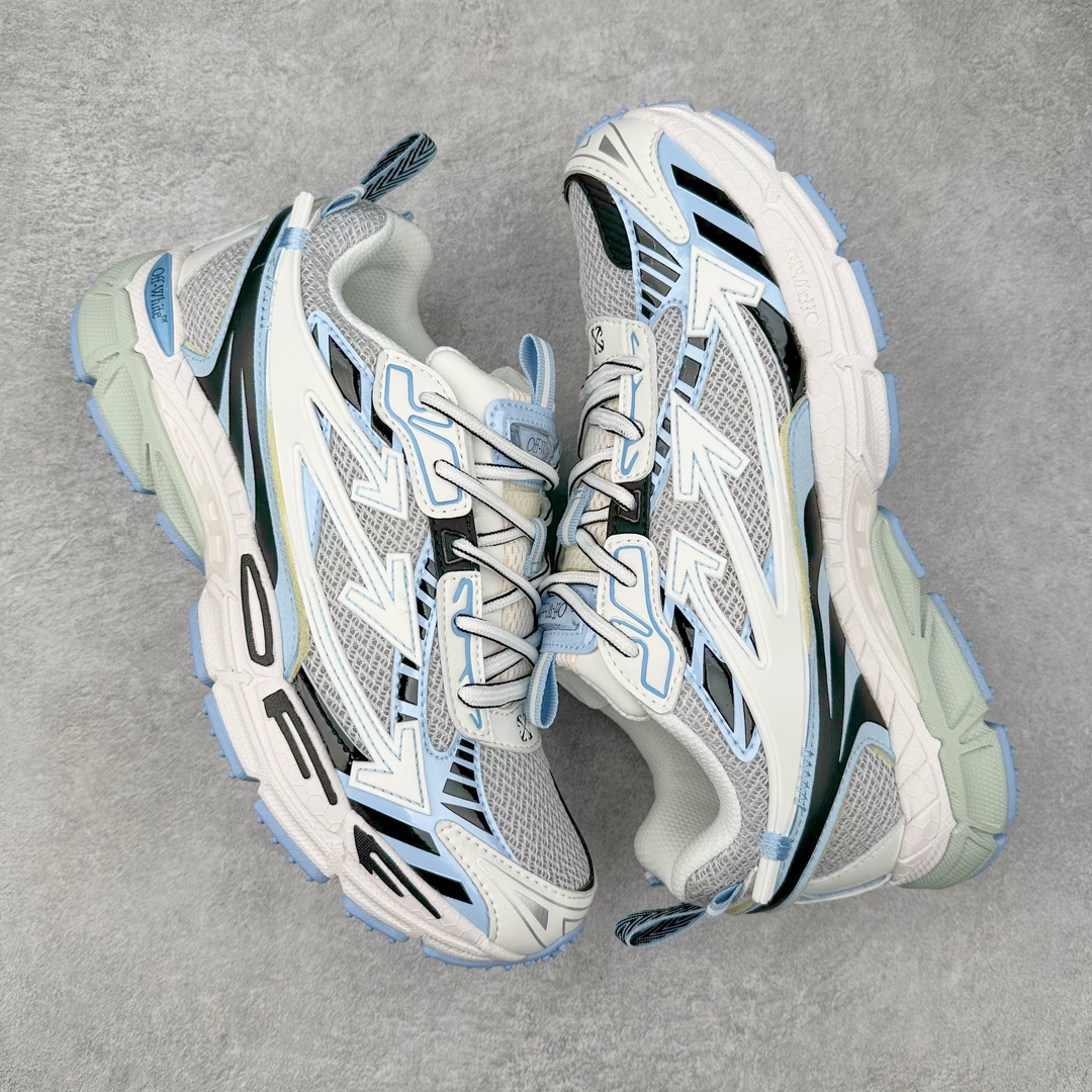 图片[3]-＃KX Off-White 2024年OW最新款跑鞋 #百分百原盒正确版 原楦原纸板数据开发 4层分离大底#鞋面采用3d立体打印和多种材料拼接而成#防滑耐磨透气性轻便跑鞋 作为曾经爆火 并且定位奢潮领域的标志性品牌 Off-White 仍需要不断更新符合当下潮流时尚的复古运动鞋款，以期收获基本盘消费者的关注 此次更新的 Off-White 新款运动鞋将经典复古老爹鞋细节设计更加夸张化 并将标志性箭头设计置于显著位置 除此之外 整个系列的色彩搭配也可谓纷繁多样 总有一款适合你 Off-White最新运动鞋款估计将在未来几个月登陆品牌专柜 喜欢的朋友切莫错过 尺码：36 37 38 39 40 41 42 43 44 45 46 47-选品中心