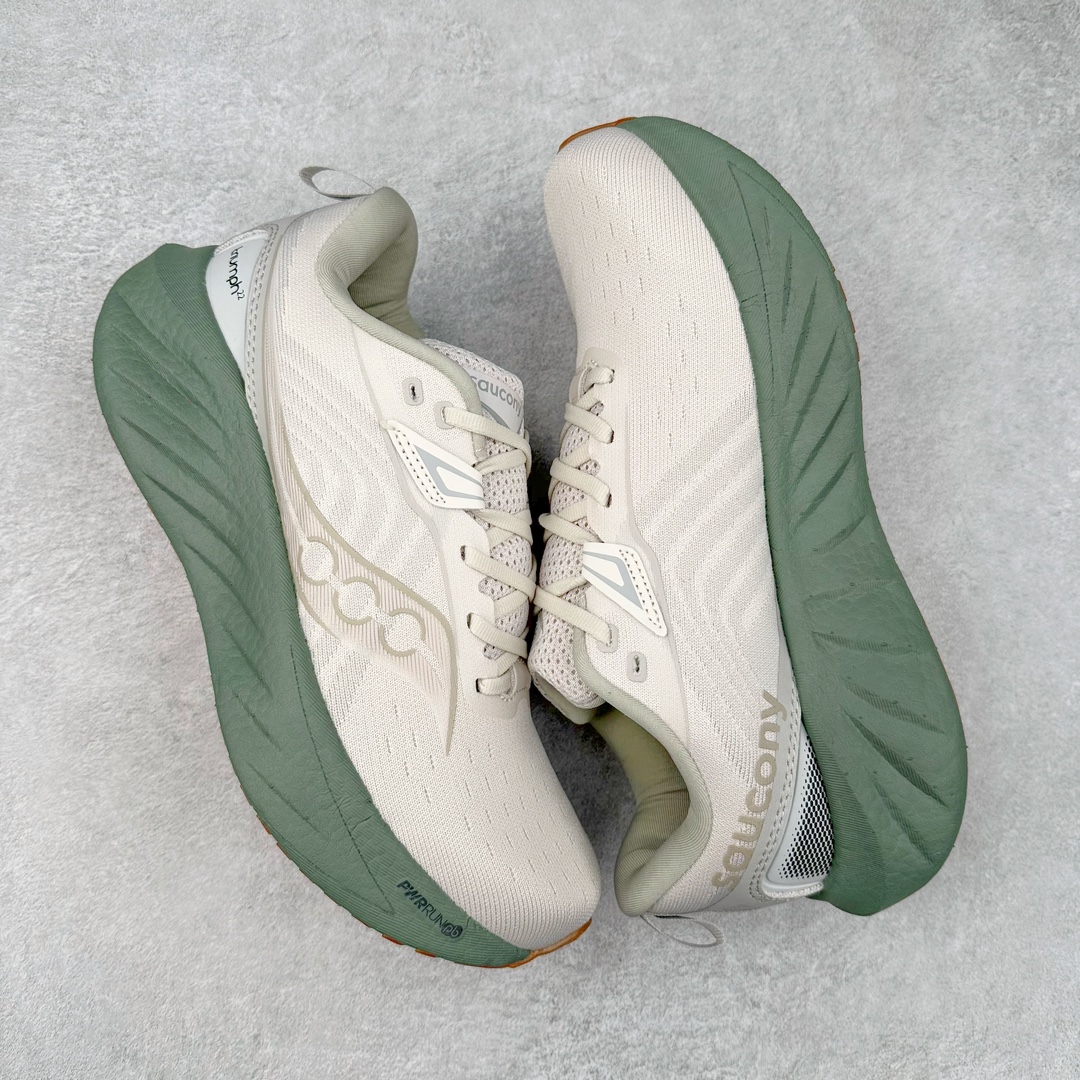 图片[3]-＃SG纯原 Saucony Triumph 22 索康尼胜利22代旗舰级缓震型跑鞋 性能相比前几代再升级：鞋面采用全新升级的工学网设计 贴合脚部更透气 中底部分使用最新的PWRRUN+材质 搭配PWRRUN+鞋垫使中底的大幅加厚 10mm坡差进一步提供缓震、回弹性能 内底则采用了FORMFIT动态适应系统 动态契合脚型 提升包裹性和舒适性 提供更卓越的动态回馈体验 XT-900橡胶大底 可提供良好的抓地力和较强抗磨性能 尺码：35.5 36 36.5 37.5 38 38.5 39 40 40.5 41 42 42.5 43 44 44.5 45-选品中心