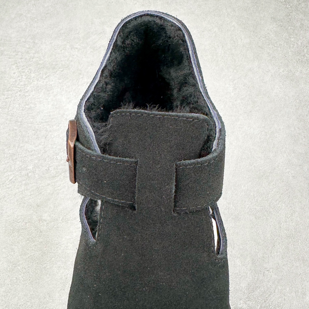 图片[5]-Birkenstock London 系列勃肯皮革绒面双扣时尚休闲平底鞋加毛 牛皮绒面革质地柔软 搭配可调节鞋扣提升穿着舒适度 人体工学设计分散脚部压力 保护脚踝 软木乳胶鞋床具有一定的收缩性 长时间穿着后能贴合脚型 EVA鞋底回弹性和抗张性力高 具有良好的防震、缓冲性 四季皆宜 柔软的鞋床采用额外的泡沫缓冲层 提供额外的舒适感和全天支撑 全网独家首发 源于德国的严谨工艺 牛巴戎面 中层松木 EVA 三层组合大底 优质牛皮面料五金扣 出口订单 尺码：35-45-选品中心