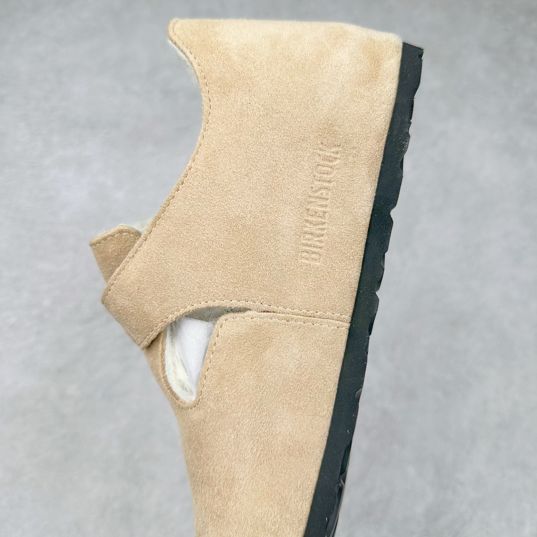图片[7]-Birkenstock London 系列勃肯皮革绒面双扣时尚休闲平底鞋加毛 牛皮绒面革质地柔软 搭配可调节鞋扣提升穿着舒适度 人体工学设计分散脚部压力 保护脚踝 软木乳胶鞋床具有一定的收缩性 长时间穿着后能贴合脚型 EVA鞋底回弹性和抗张性力高 具有良好的防震、缓冲性 四季皆宜 柔软的鞋床采用额外的泡沫缓冲层 提供额外的舒适感和全天支撑 全网独家首发 源于德国的严谨工艺 牛巴戎面 中层松木 EVA 三层组合大底 优质牛皮面料五金扣 出口订单 尺码：35-45-选品中心