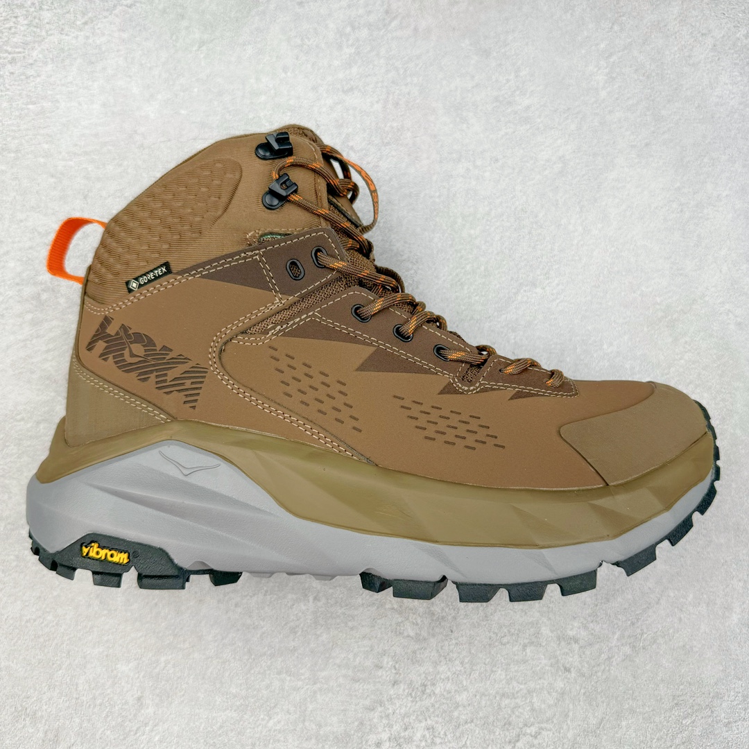 HOKA One One M KSY KAHA GTX Low 卡哈高帮系列厚底轻量坦克军靴户外登山运动鞋 正品代工厂版#原楦数据开发版型 采用磨砂牛剖革鞋面材质 轻量化材料Fresh Foam超轻量中底 复古老爹厚底旅游鞋火了 最潮户外鞋 2009年由法籍超马跑者 Nicolas Mermoud 及 Jean-Luc Diard 成立的运动鞋品牌 HOKA ONE ONE 最让人印象深刻超级厚的鞋底 看起来很重但实际上非常轻盈 轻量厚底的鞋底反而能够给跑者更稳定的缓震效果 在跑界相当有名 也陆续出了登山鞋、徒步鞋、慢跑鞋几种专门鞋款 HOKA ONE ONE 鞋款颜色大多设计萤光或鲜艳色系 搭配上超大的Logo 虽然好穿好走好跑又轻 但称不上时髦 尺码：36 36.5 37.5 38 38.5 39 40 40.5 41 42 42.5 43 44 44.5 45-选品中心