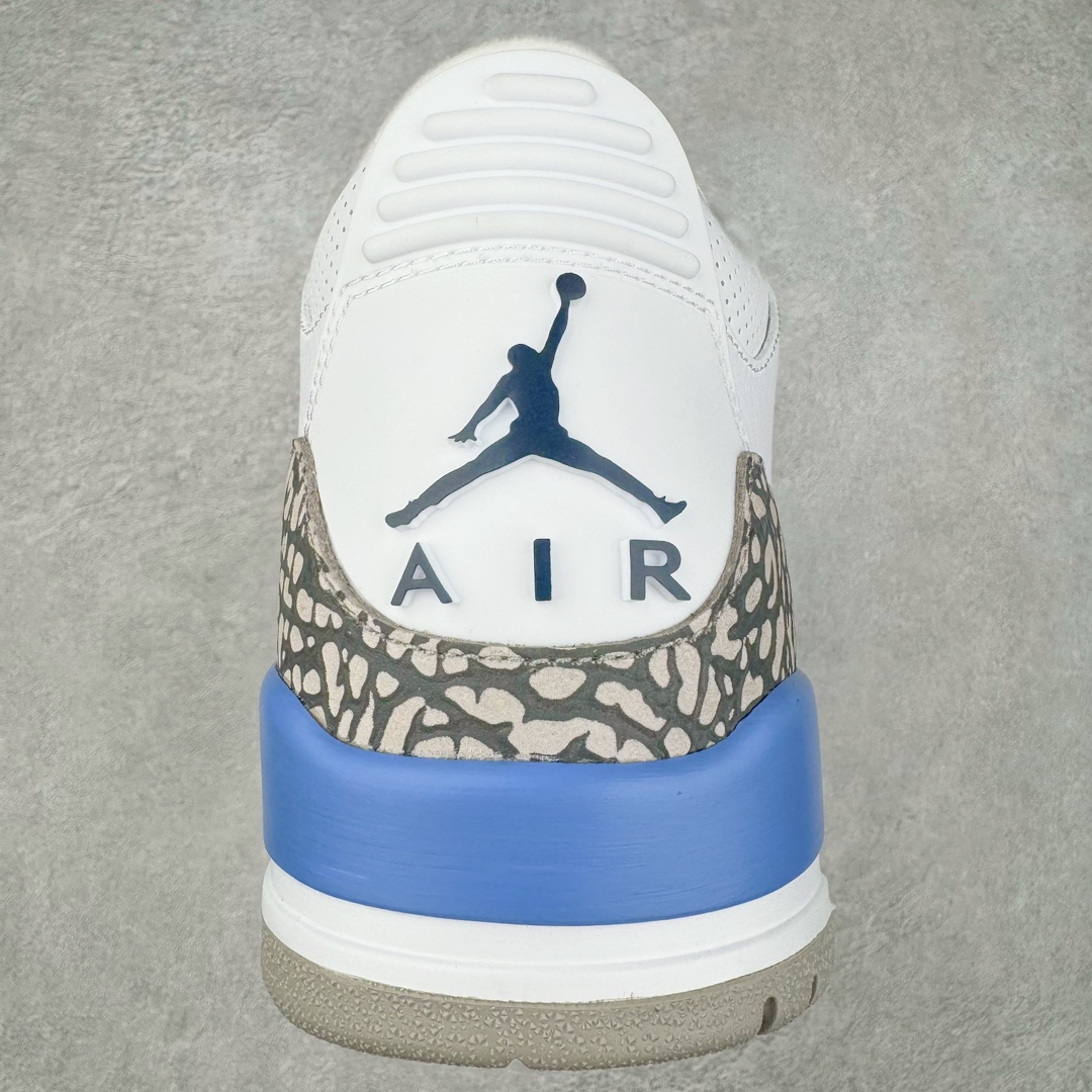 图片[8]-＃QD纯原 Air Jordan AJ3 Retro 北卡蓝 CT8532-104 圈内最强三代系列 匠心打造 开发时长超过半年 目前可过各类鉴定或无法鉴定 裸鞋随便操作 全套原纸板楦头开发 原厂大底磨具加持立体防滑纹理 原装可视Air Sole气垫 原汁原味最完美的三代版型 唯一正确鞋头趴度弧度高度鞋身腰线 原厂TPU彩虹扎染后跟饰片 正确内里反口里网布 皮料菱角分明不变形无多余毛边 广东原厂zp同批次手工大底描漆拉丝 市场唯一原厂鞋扣模具 原厂织唛标 原厂飞人电绣工艺 尾指中部跳三针 独家绑鞋带手法 印刷中底布 四线拉帮 米色美纹纸贴合固定 进口港宝加持 后跟自然饱满 全鞋荧光划线卡点 追求极致完美 每一双都是工艺品 多重QC质检 超越公司货的品控标准 实实在在的免检产品 尺码：40.5 41 42 42.5 43 44 44.5 45 45.5 46 47.5 48.5-选品中心