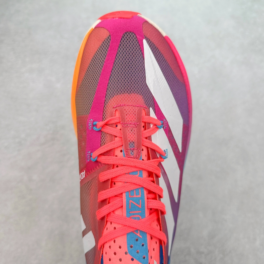图片[4]-AD Adizero Adios Pro 3 马拉松竞速专业跑鞋 GW7258 CELERMESH针织网面非常轻薄 纤维间的缝隙很大 可以保证跑步时的透气、排汗效果 鞋舌直接与两侧的内衬和鞋底连接在一起 在跑步过程中不会被鞋舌的左右移动所困扰 在标准鞋带孔的基础上再拓宽一组鞋带孔 适合不同脚型的需求 突破性 EnergyRods 技术，有助于跑者实现更好的成绩 中底独特的LIGHTSTRIKE PRO泡棉材质 微弹感觉在跑步过程中给予了良好的支撑体验 对于顶级精英和高水平进阶跑者来说 ADIOS PRO是一双值得信赖的竞速比赛用鞋 尺码：36 36.5 37.5 38 38.5 39 40 40.5 41 42 42.5 43 44 44.5 45-选品中心