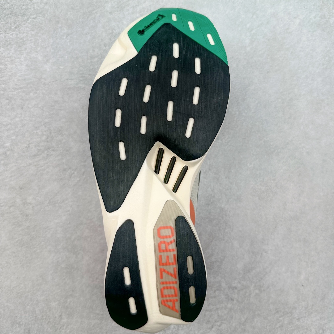 图片[9]-AD Adizero Adios Pro 3 马拉松竞速专业跑鞋 HQ3688 CELERMESH针织网面非常轻薄 纤维间的缝隙很大 可以保证跑步时的透气、排汗效果 鞋舌直接与两侧的内衬和鞋底连接在一起 在跑步过程中不会被鞋舌的左右移动所困扰 在标准鞋带孔的基础上再拓宽一组鞋带孔 适合不同脚型的需求 突破性 EnergyRods 技术，有助于跑者实现更好的成绩 中底独特的LIGHTSTRIKE PRO泡棉材质 微弹感觉在跑步过程中给予了良好的支撑体验 对于顶级精英和高水平进阶跑者来说 ADIOS PRO是一双值得信赖的竞速比赛用鞋 尺码：36 36.5 37.5 38 38.5 39 40 40.5 41 42 42.5 43 44 44.5 45-选品中心