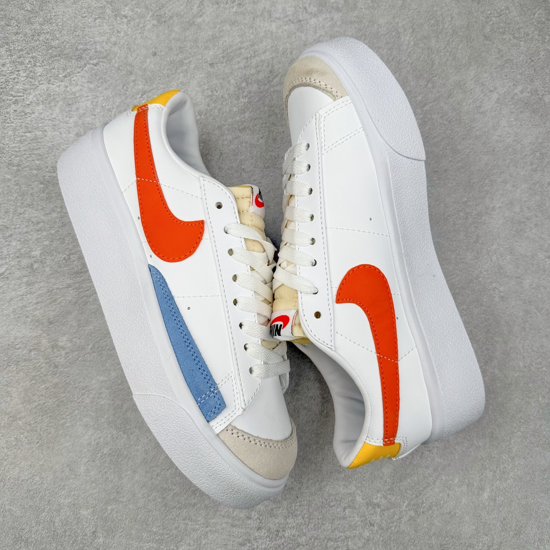 图片[3]-NK Blazer Low \’1977 VNTG SS经典开拓者低帮百搭休闲厚底运动板鞋 采用环保材料的大底 独特的鞋面连者鞋底印刷 演绎出了这个配色的独特风格 眼前的新设计选用皮质 配出当下流行的阴阳元素 呈现属于现代潮流的美感 尺码：36 36.5 37.5 38 38.5 39 40 40.5 41 42 42.5 43 44 44.5 45-选品中心