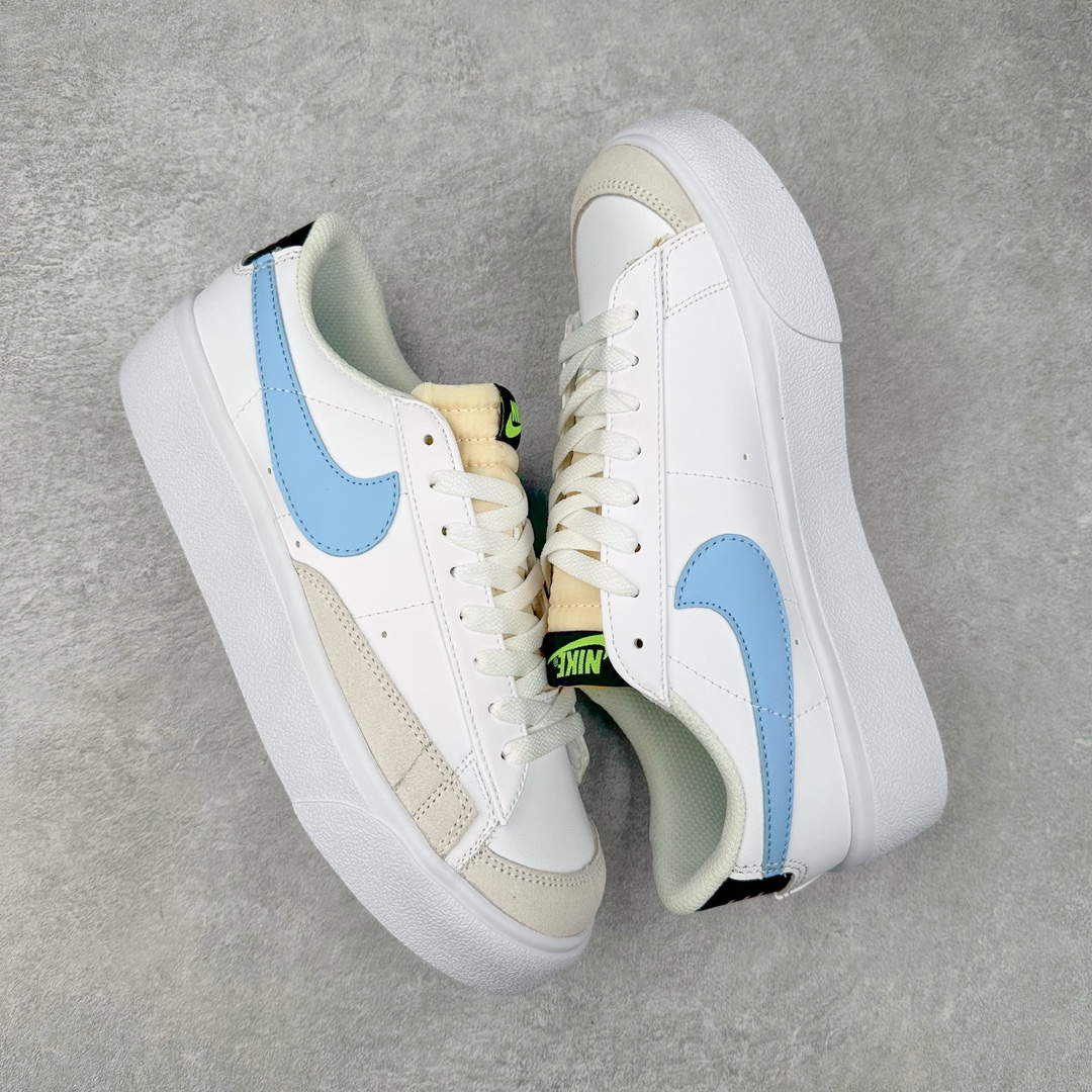 图片[3]-NK Blazer Low \’1977 VNTG SS经典开拓者低帮百搭休闲厚底运动板鞋 采用环保材料的大底 独特的鞋面连者鞋底印刷 演绎出了这个配色的独特风格 眼前的新设计选用皮质 配出当下流行的阴阳元素 呈现属于现代潮流的美感 尺码：36 36.5 37.5 38 38.5 39 40 40.5 41 42 42.5 43 44 44.5 45-选品中心