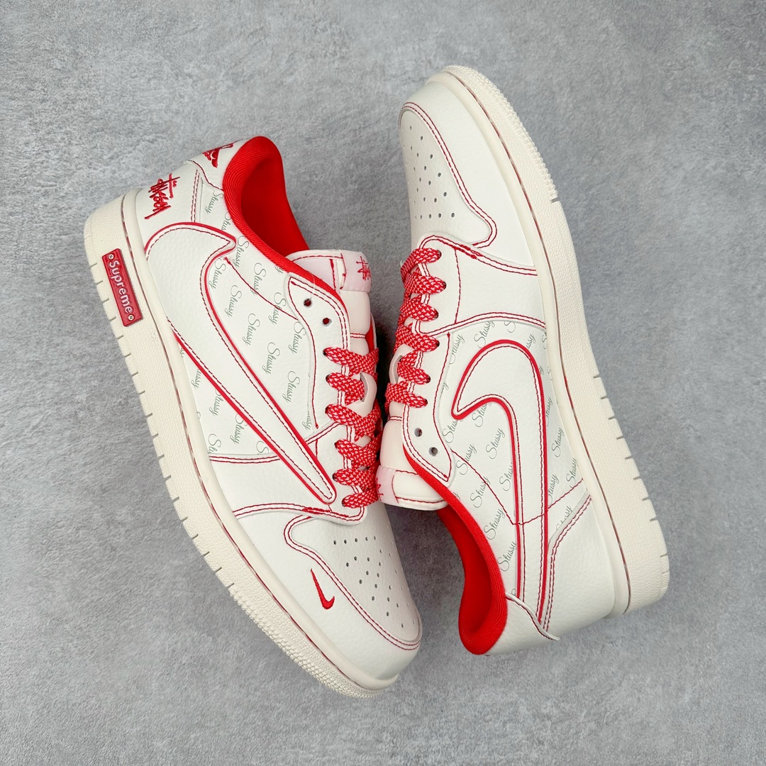 图片[3]-TS x Air Jordan AJ1 Low 倒钩低帮联名定制配色 SJ2068-116 原厂内置气垫魔块 A模大底 头层小牛皮 鞋舌AJ原厂专用牛津布+AJ专用反口珍珠布+原厂无杂质高弹内里海棉+特殊封边弹力鞋带 尺码：36 36.5 37.5 38 38.5 39 40 40.5 41 42 42.5 43 44 44.5 45 46 47.5-选品中心