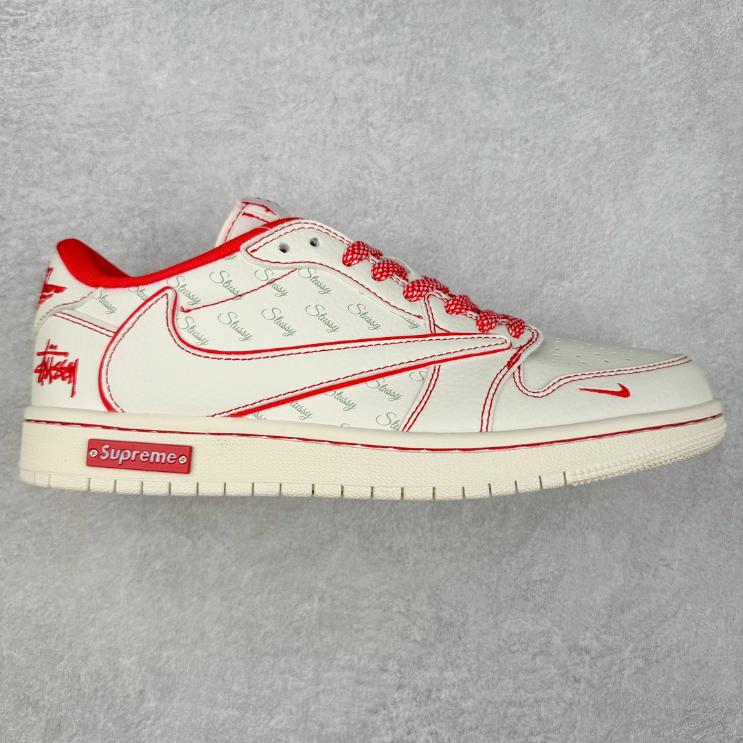 TS x Air Jordan AJ1 Low 倒钩低帮联名定制配色 SJ2068-116 原厂内置气垫魔块 A模大底 头层小牛皮 鞋舌AJ原厂专用牛津布+AJ专用反口珍珠布+原厂无杂质高弹内里海棉+特殊封边弹力鞋带 尺码：36 36.5 37.5 38 38.5 39 40 40.5 41 42 42.5 43 44 44.5 45 46 47.5-选品中心