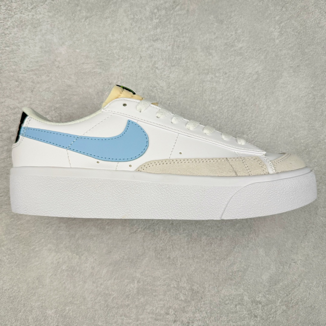 NK Blazer Low \’1977 VNTG SS经典开拓者低帮百搭休闲厚底运动板鞋 采用环保材料的大底 独特的鞋面连者鞋底印刷 演绎出了这个配色的独特风格 眼前的新设计选用皮质 配出当下流行的阴阳元素 呈现属于现代潮流的美感 尺码：36 36.5 37.5 38 38.5 39 40 40.5 41 42 42.5 43 44 44.5 45-选品中心