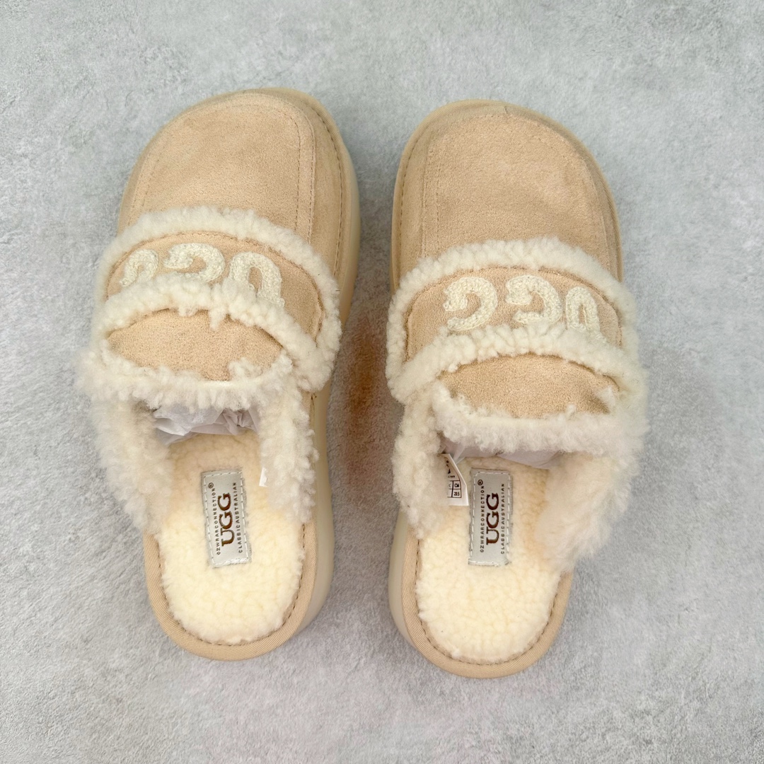 图片[3]-UGG W Classic Coquette Clog Slipper II 科凯特2.0系列时尚居家穆勒风包头舒适保暖露跟半拖鞋 货号：OB938 产品描述：休闲系列作为本季主力系列，轻盈耐磨的橡胶大底，让穿着的舒适性提升 品名：Classic Coquette Clog Slipper II 科凯特2.0系列鞋面：翻毛皮革/织物 尺码：35-40-选品中心
