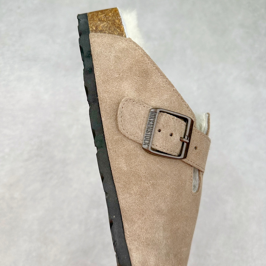 图片[6]-Birkenstock Boston VL 勃肯软木底包头拖鞋加绒版 天鹅绒般的绒面革赋子休闲的经典外观 四季皆宜 柔软的鞋床采用额外的泡沫缓冲层 提供额外的舒适感和全天支撑 全网独家首发 源于德国的严谨工艺 牛巴戎面 中层松木 EVA 三层组合大底 优质牛皮面料五金扣 出口订单 尺码：35-40-选品中心