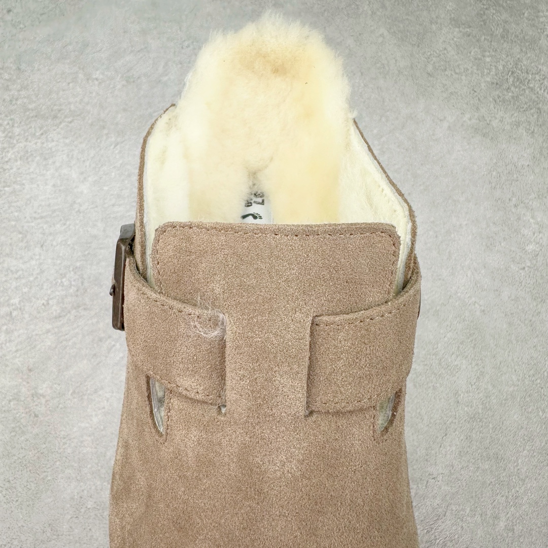 图片[5]-Birkenstock Boston VL 勃肯软木底包头拖鞋加绒版 天鹅绒般的绒面革赋子休闲的经典外观 四季皆宜 柔软的鞋床采用额外的泡沫缓冲层 提供额外的舒适感和全天支撑 全网独家首发 源于德国的严谨工艺 牛巴戎面 中层松木 EVA 三层组合大底 优质牛皮面料五金扣 出口订单 尺码：35-40-选品中心