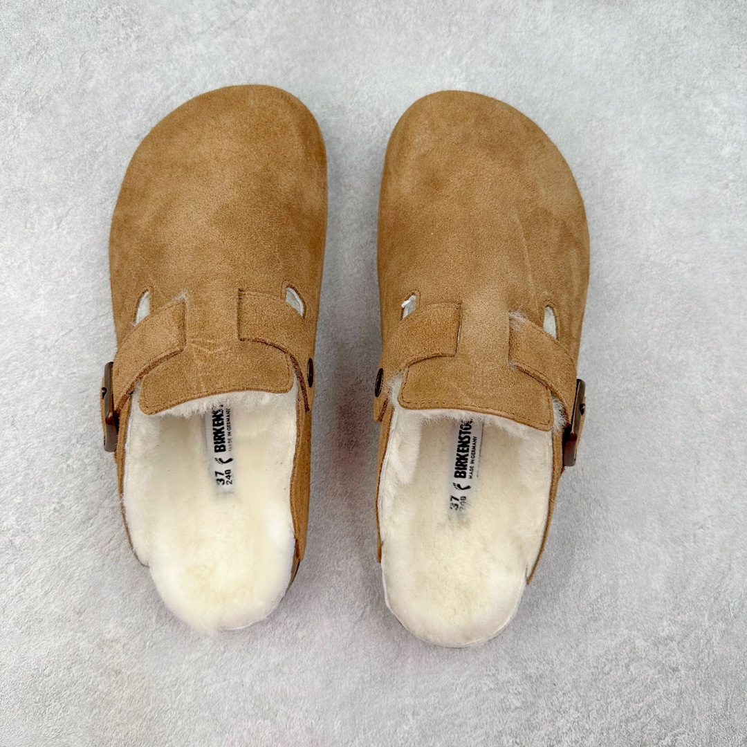 图片[3]-Birkenstock Boston VL 勃肯软木底包头拖鞋加绒版 天鹅绒般的绒面革赋子休闲的经典外观 四季皆宜 柔软的鞋床采用额外的泡沫缓冲层 提供额外的舒适感和全天支撑 全网独家首发 源于德国的严谨工艺 牛巴戎面 中层松木 EVA 三层组合大底 优质牛皮面料五金扣 出口订单 尺码：35-40-选品中心