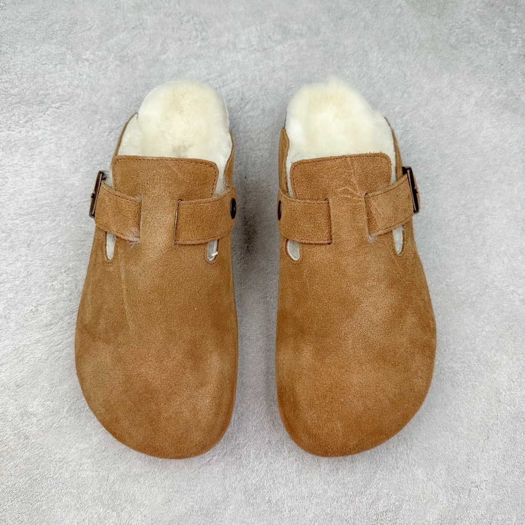 图片[2]-Birkenstock Boston VL 勃肯软木底包头拖鞋加绒版 天鹅绒般的绒面革赋子休闲的经典外观 四季皆宜 柔软的鞋床采用额外的泡沫缓冲层 提供额外的舒适感和全天支撑 全网独家首发 源于德国的严谨工艺 牛巴戎面 中层松木 EVA 三层组合大底 优质牛皮面料五金扣 出口订单 尺码：35-40-选品中心